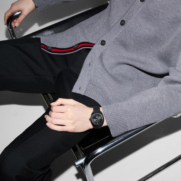 Gucci Interlocking 41mm Black Textile Rubber Automatic Watch