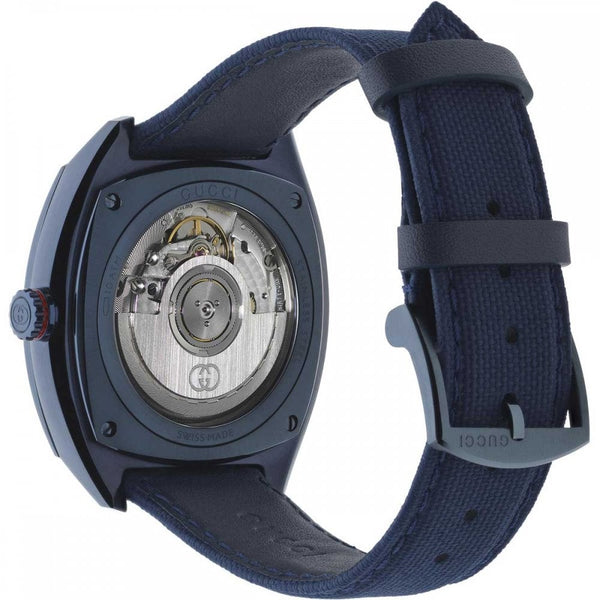 Gucci Interlocking 41mm Blue Textile Rubber Automatic Watch