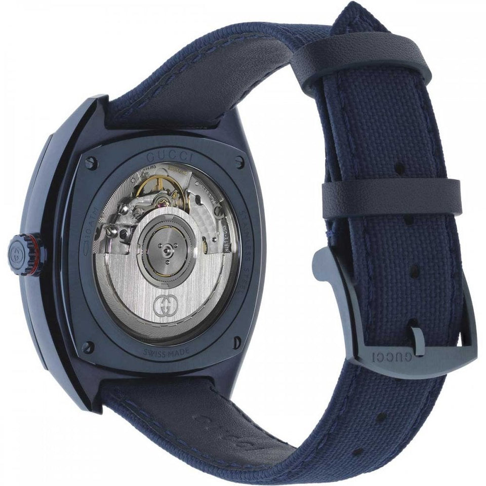 Gucci Interlocking 41mm Blue Textile Rubber Automatic Watch