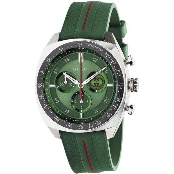 Gucci Interlocking 41mm Green Rubber Mens Watch