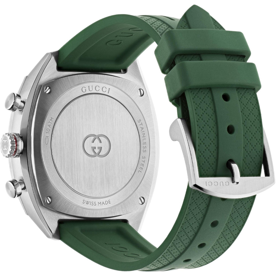 Gucci Interlocking 41mm Green Rubber Mens Watch