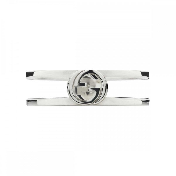 Gucci Interlocking 6mm Sterling Silver Double Band Ring