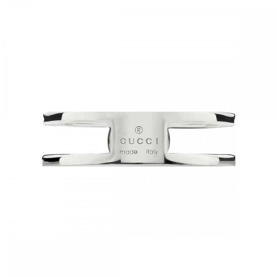 Gucci Interlocking 6mm Sterling Silver Double Band Ring