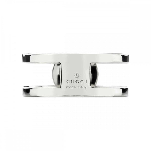Gucci Interlocking 9mm Sterling Silver Double Band Ring