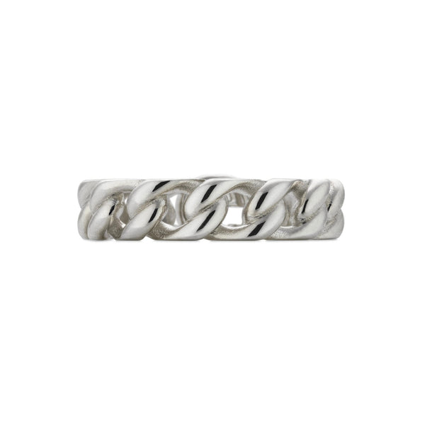 Gucci Interlocking Chain Style Sterling Silver Ring