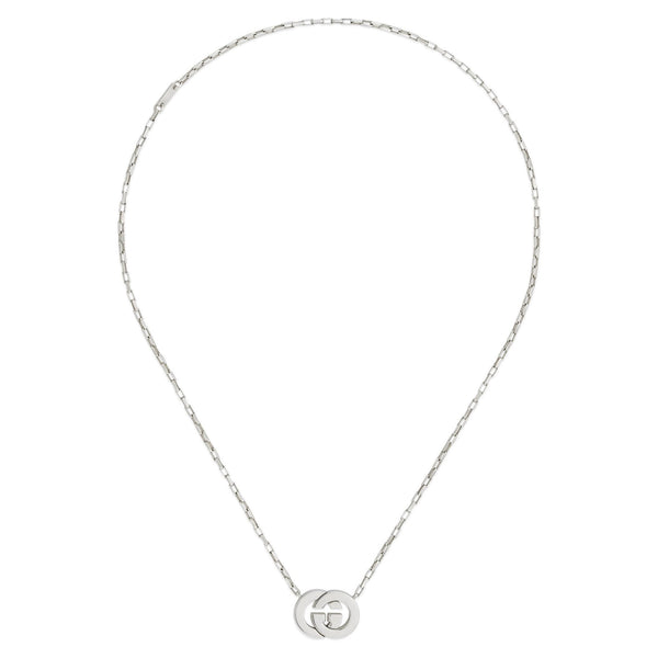 Gucci Interlocking G 45cm Silver Pendant Connector Necklace