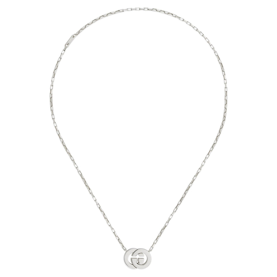 Gucci Interlocking G 45cm Silver Pendant Connector Necklace