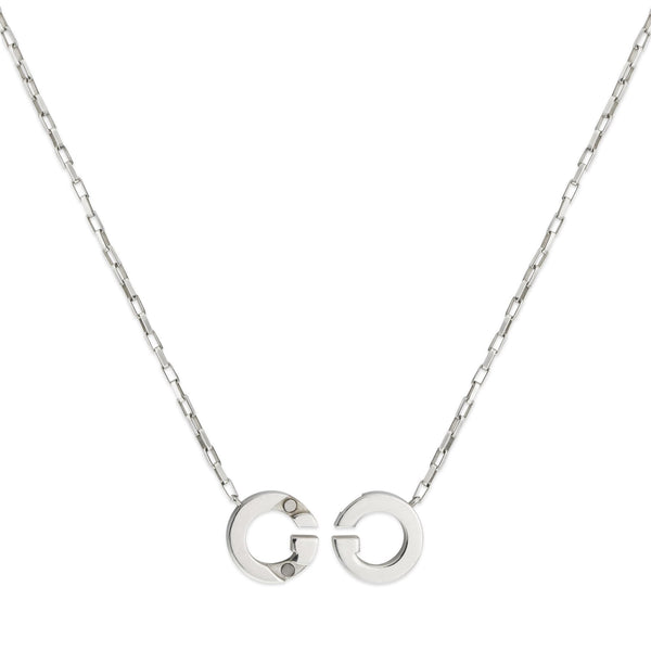 Gucci Interlocking G 45cm Silver Pendant Connector Necklace