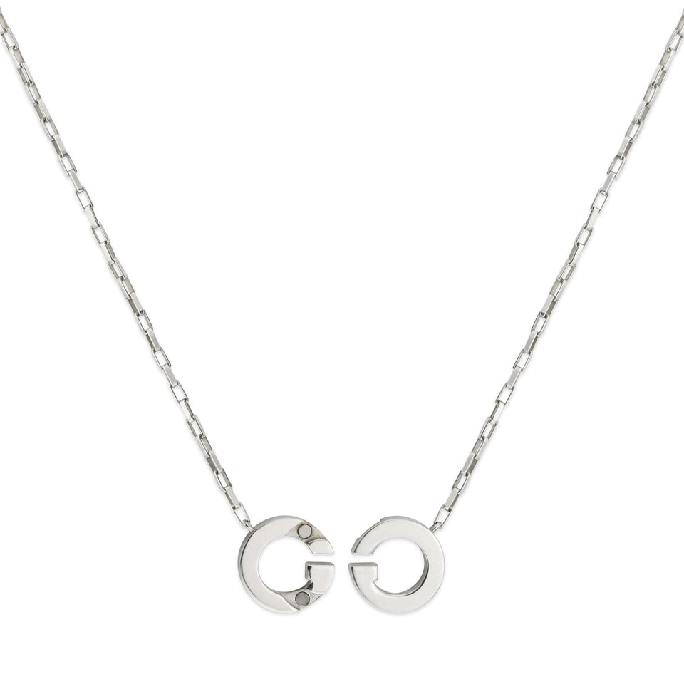 Gucci Interlocking G 45cm Silver Pendant Connector Necklace