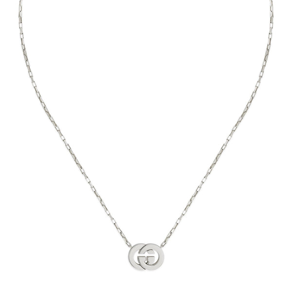Gucci Interlocking G 45cm Silver Pendant Connector Necklace
