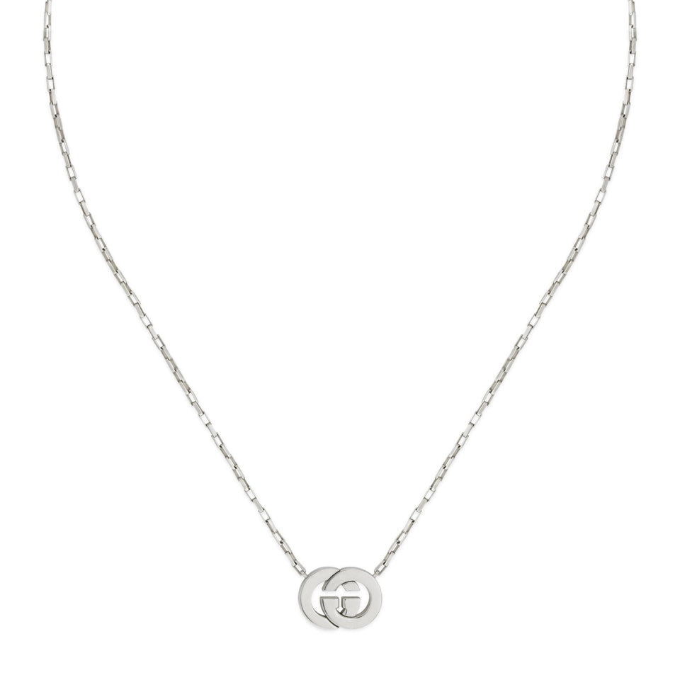 Gucci Interlocking G 45cm Silver Pendant Connector Necklace