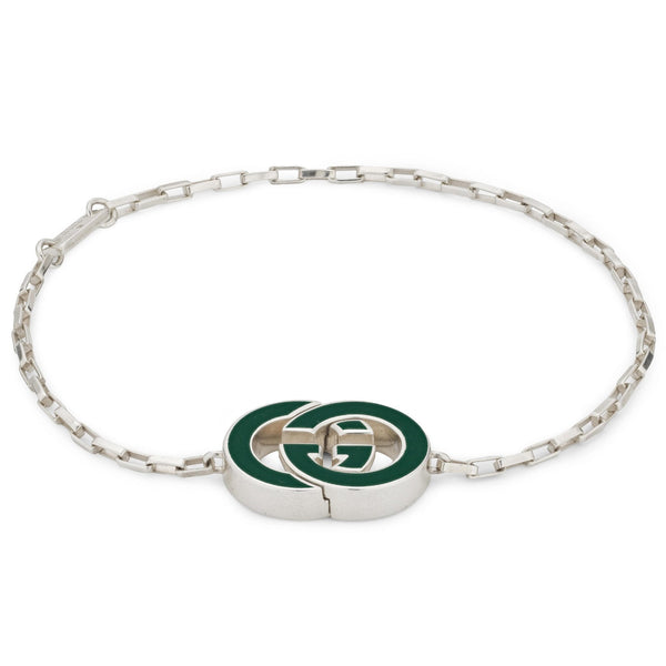 Gucci Interlocking G Green Enamel Bracelet
