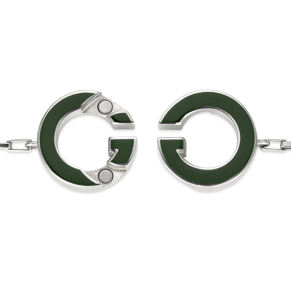 Gucci Interlocking G Green Enamel Bracelet