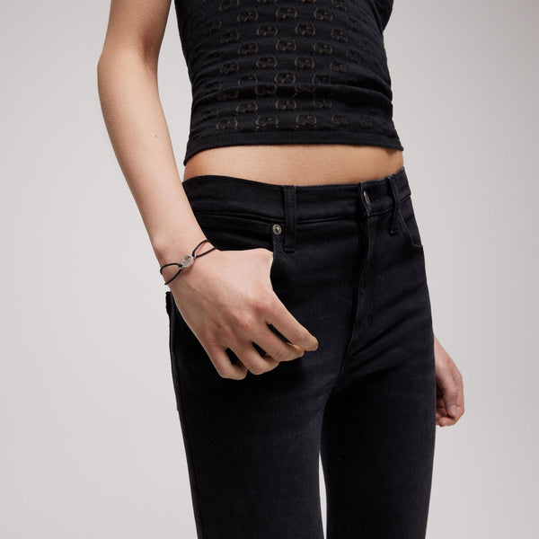 Gucci Interlocking G Sterling Silver and Cord Friendship Bracelet