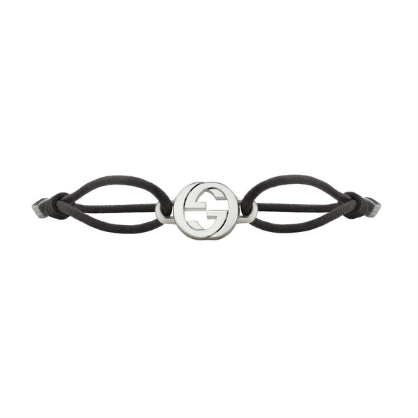 Gucci Interlocking G Sterling Silver and Cord Friendship Bracelet