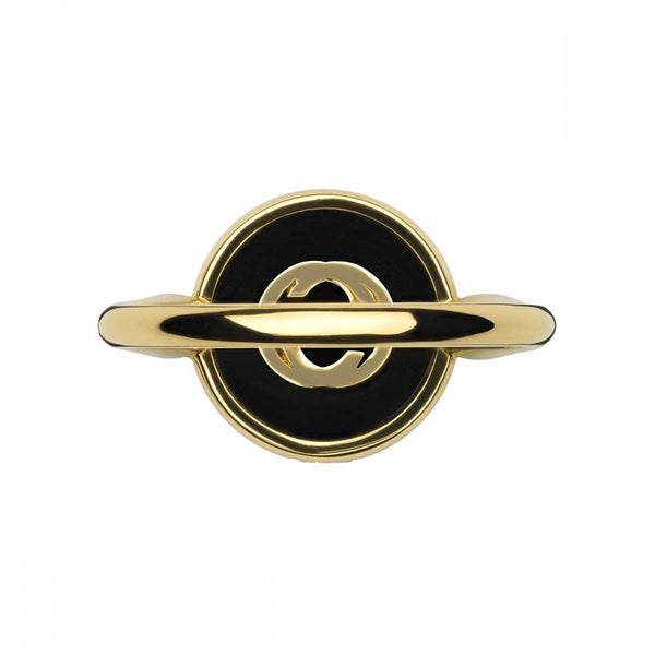 Gucci Interlocking Ring 18ct Gold Black Onyx Diamond