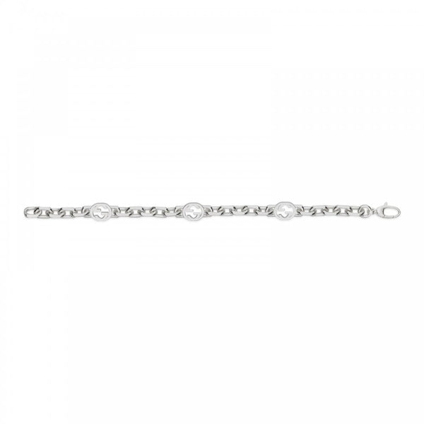 Gucci Interlocking Small Link Sterling Silver Chain Bracelet