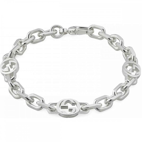 Gucci Interlocking Small Link Sterling Silver Chain Bracelet