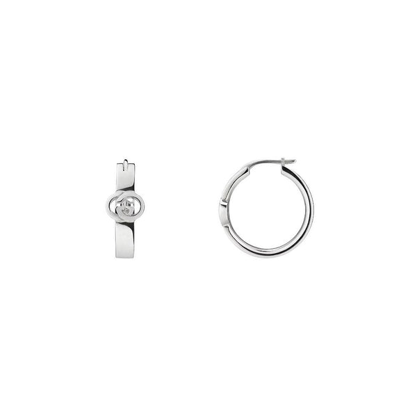 Gucci Interlocking Sterling Silver 20mm Hoop Earrings