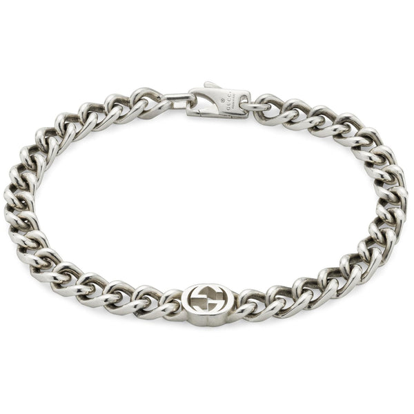 Gucci Interlocking Sterling Silver Chain Bracelet