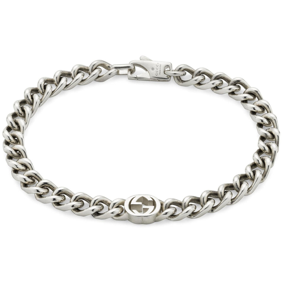Gucci Interlocking Sterling Silver Chain Bracelet