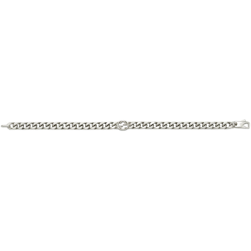 Gucci Interlocking Sterling Silver Chain Bracelet