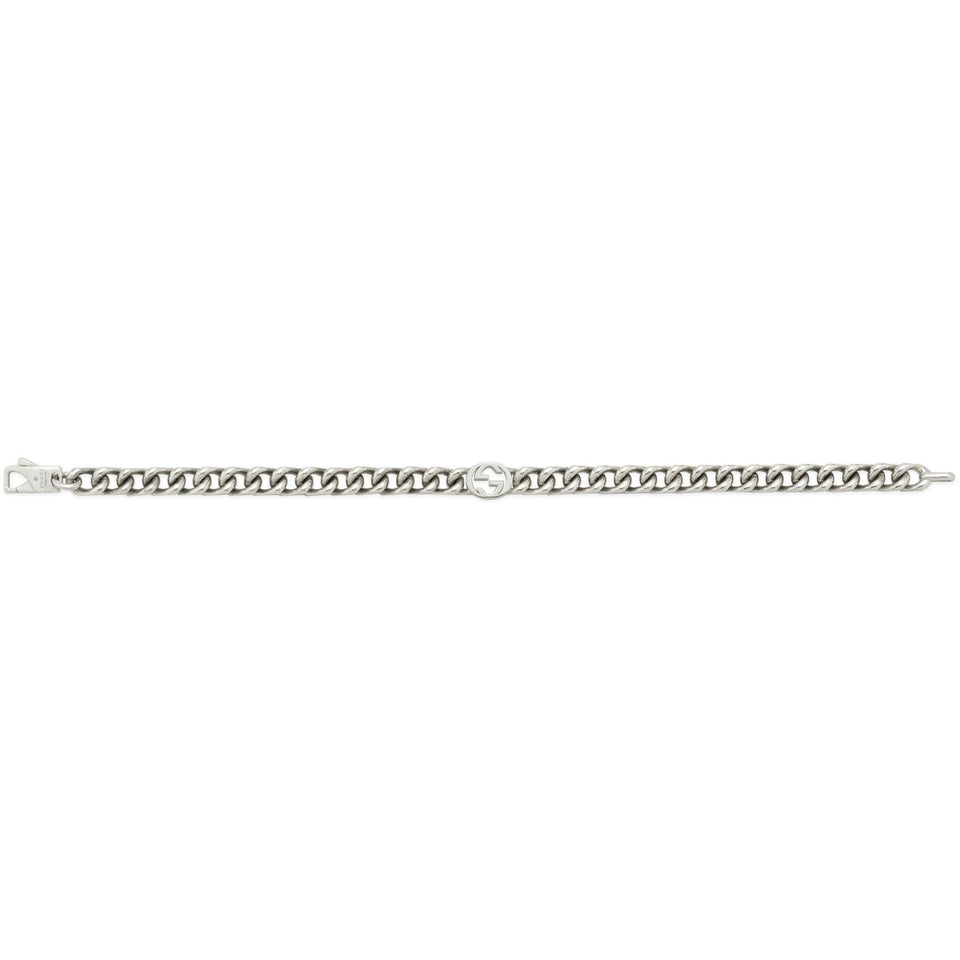 Gucci Interlocking Sterling Silver Chain Bracelet
