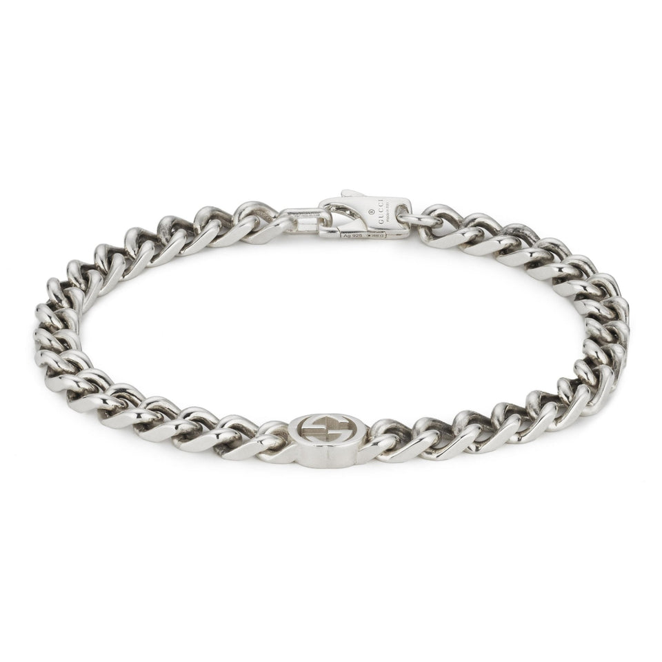 Gucci Interlocking Sterling Silver Chain Bracelet