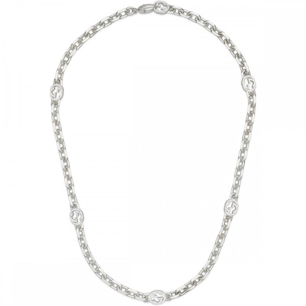Gucci Interlocking Sterling Silver Scattered Necklace