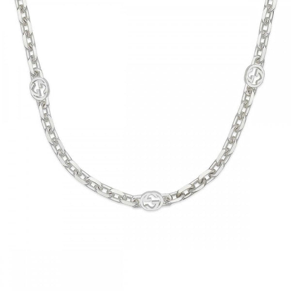 Gucci Interlocking Sterling Silver Scattered Necklace