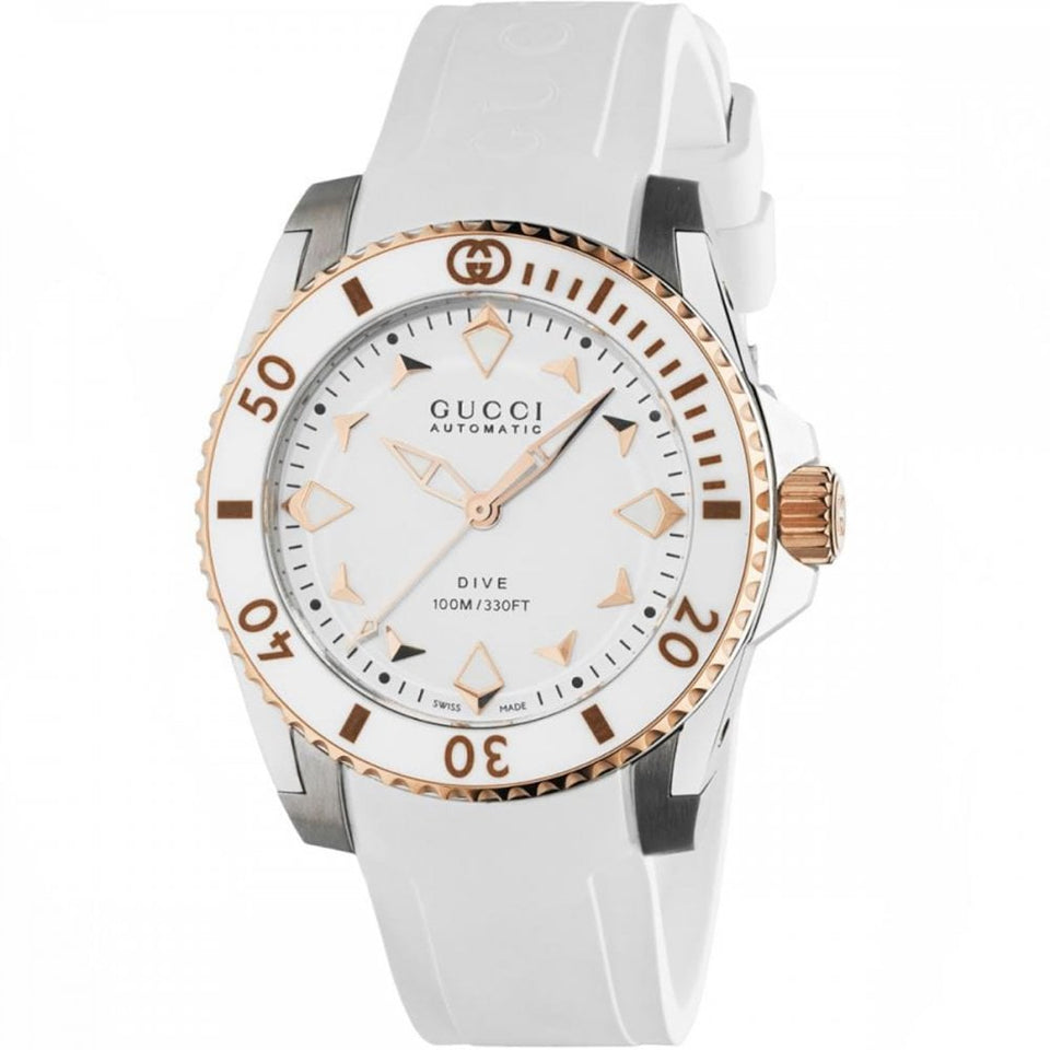 Gucci Ladies Dive Automatic 36mm White Watch