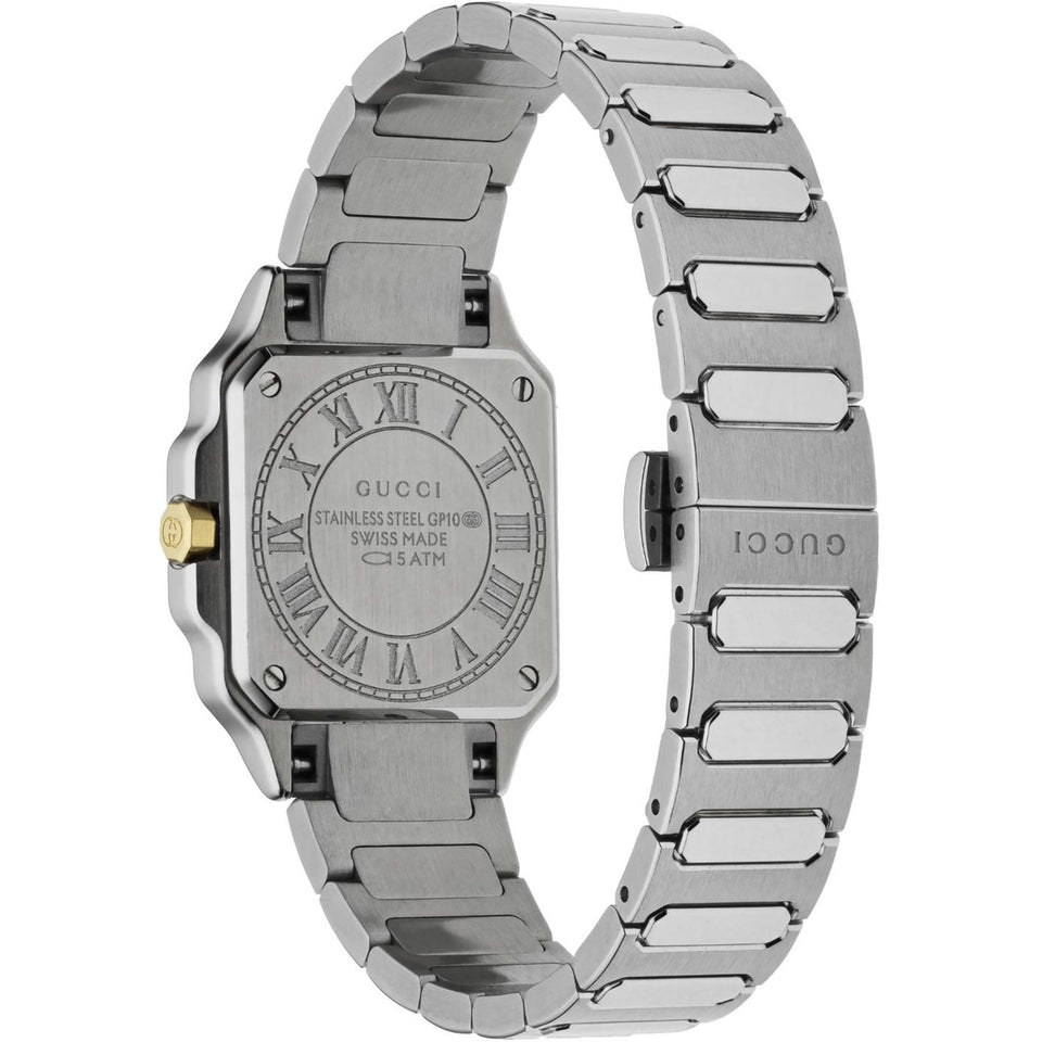 Gucci Ladies G-Flat Two Tone Diamond Set 24mm Watch
