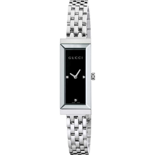 Gucci Ladies G-Frame 14mm Diamond Set Black Dial Bracelet Watch