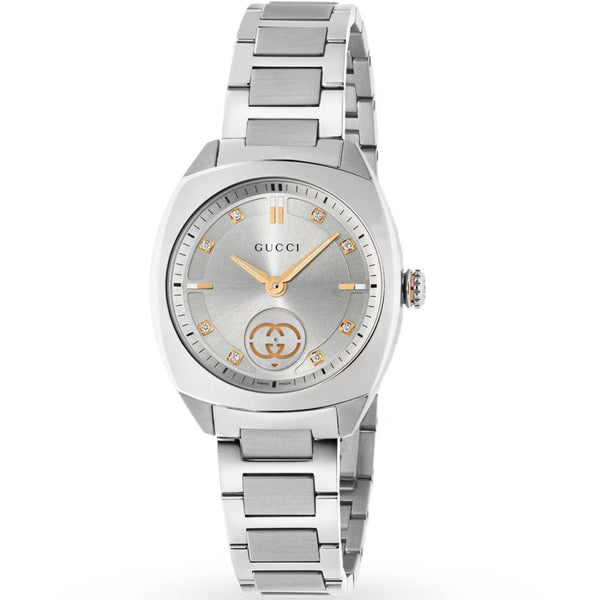 Gucci Ladies Interlocking Diamond 29mm Silver Dial Watch