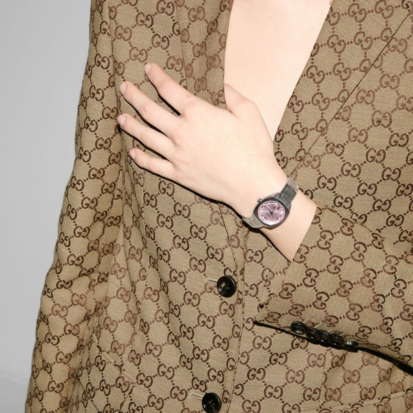 Gucci Ladies Interlocking Diamond Pink Quartz Watch