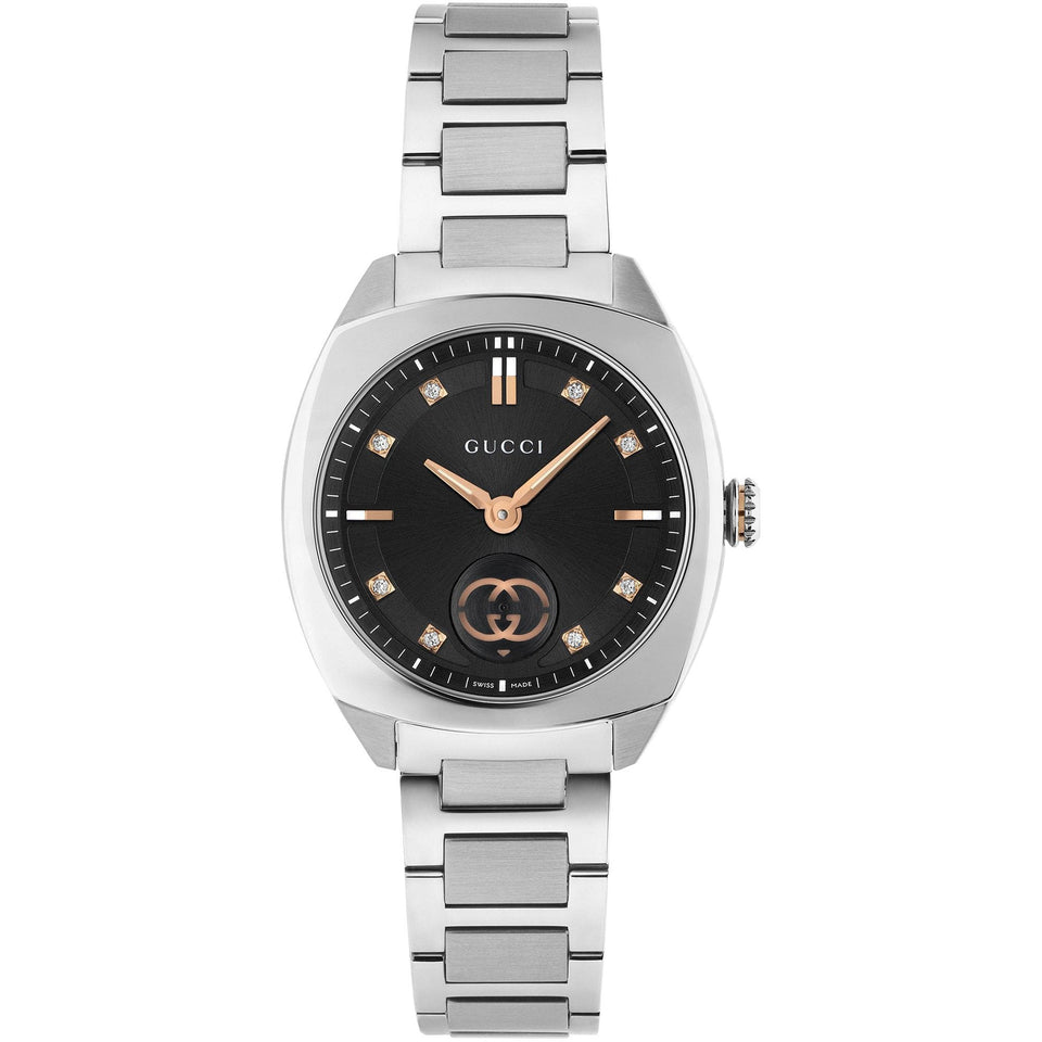 Gucci Ladies Interlocking Diamond Set 29mm Quartz Watch