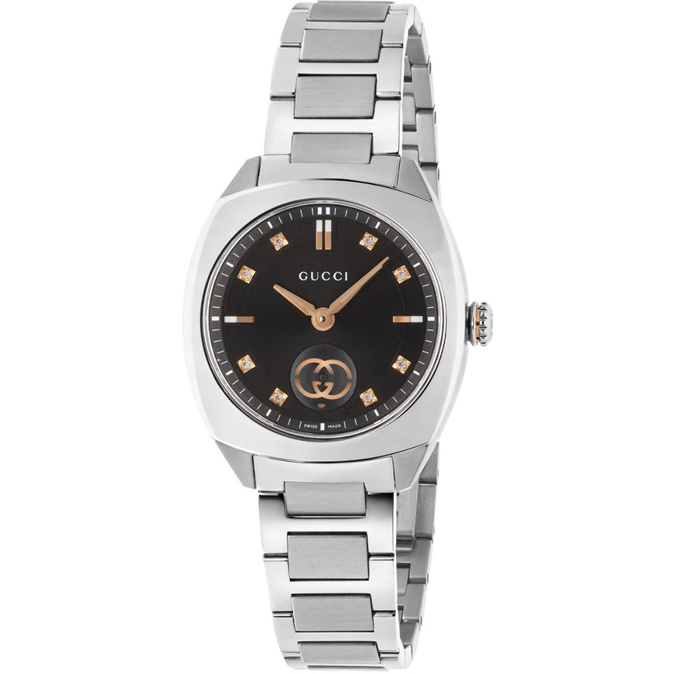 Gucci Ladies Interlocking Diamond Set 29mm Quartz Watch