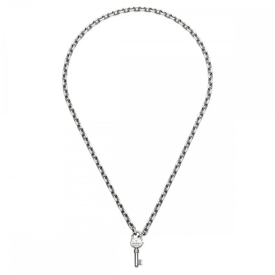 Gucci Ladies Trademark Sterling Silver Key Necklace
