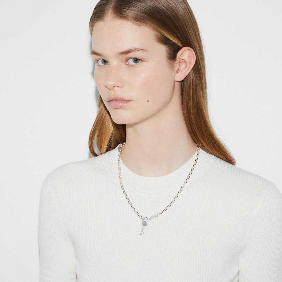 Gucci Ladies Trademark Sterling Silver Key Necklace