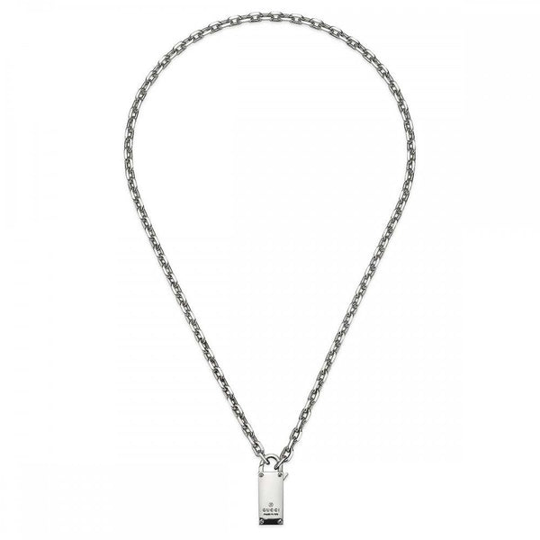 Gucci Ladies Trademark Sterling Silver Padlock Necklace