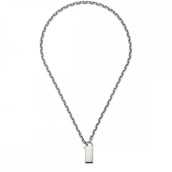 Gucci Ladies Trademark Sterling Silver Padlock Necklace