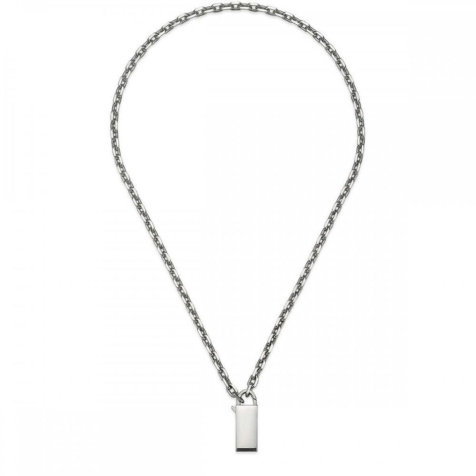 Gucci Ladies Trademark Sterling Silver Padlock Necklace