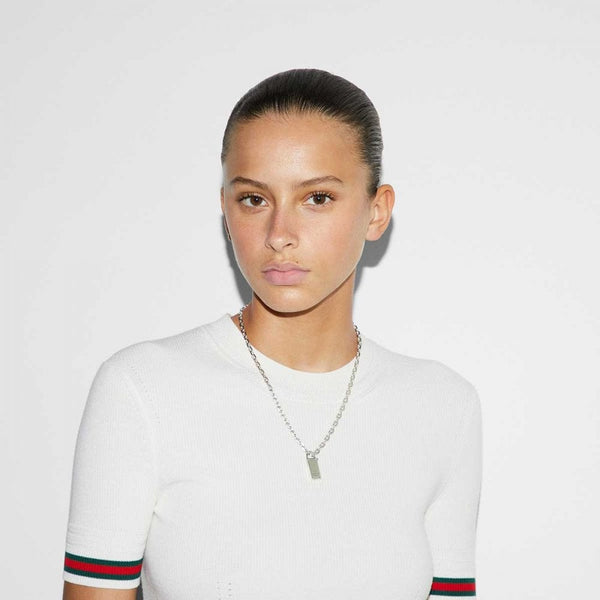 Gucci Ladies Trademark Sterling Silver Padlock Necklace
