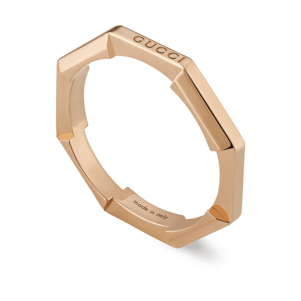 Gucci Link to Love 18ct Rose Gold 3mm Octagon Ring