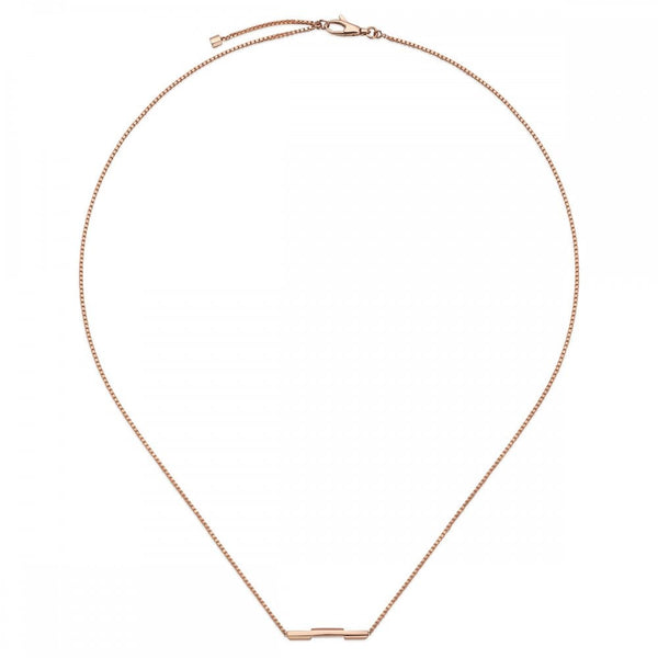 Gucci Link to Love 18ct Rose Gold Engraved Bar Necklace