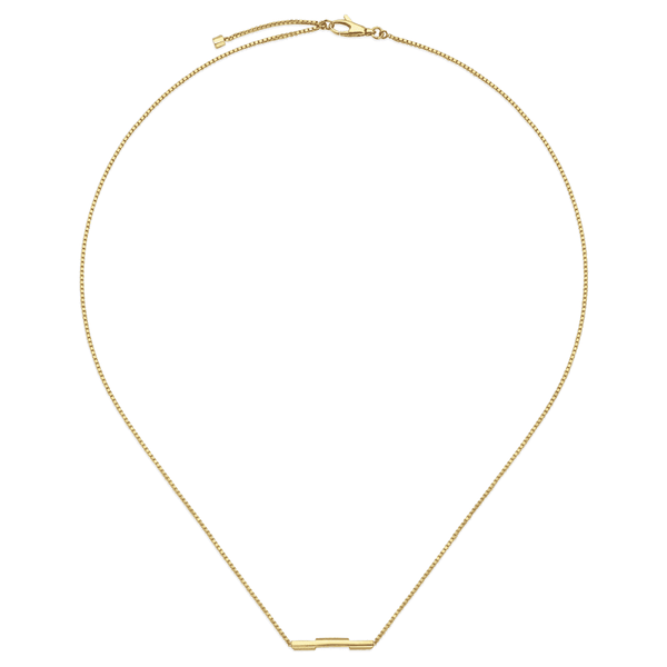 Gucci Link to Love 18ct Yellow Gold Engraved Bar Necklace