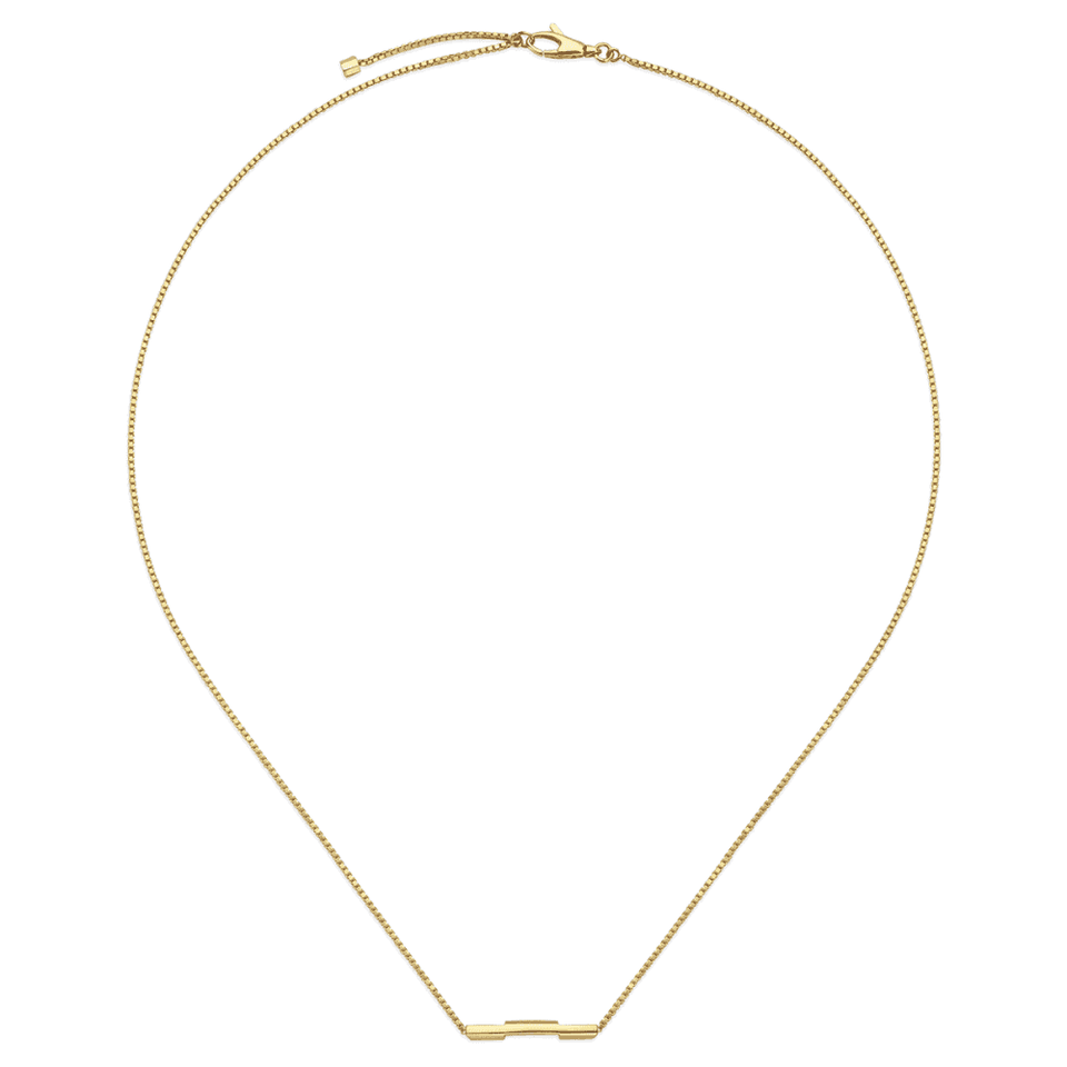 Gucci Link to Love 18ct Yellow Gold Engraved Bar Necklace