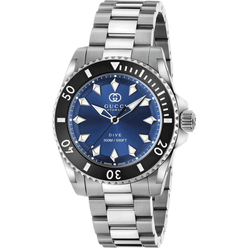 Gucci Men's Dive Stainless Steel 40mm Blue Dial Watch