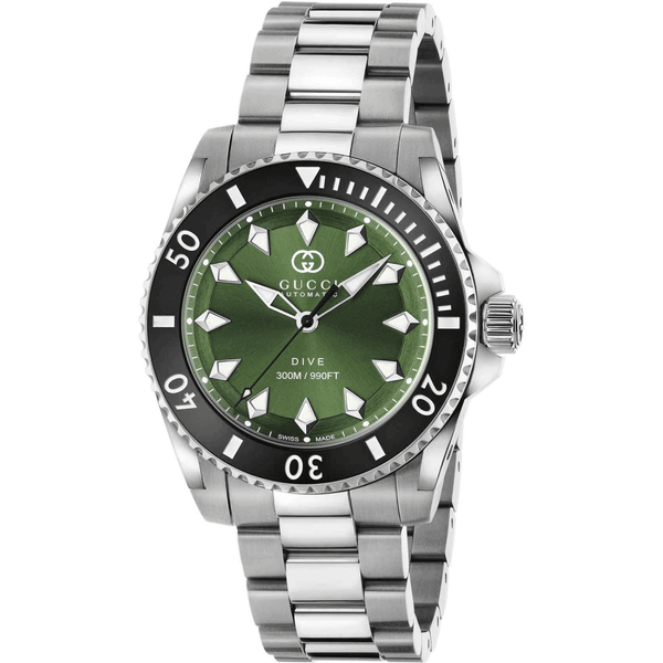 Gucci Men's Dive Stainless Steel 40mm Green Dial Watch
