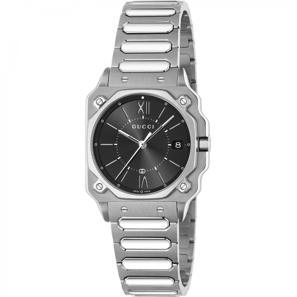 Gucci Men's G-Flat 30mm Black Dial Watch